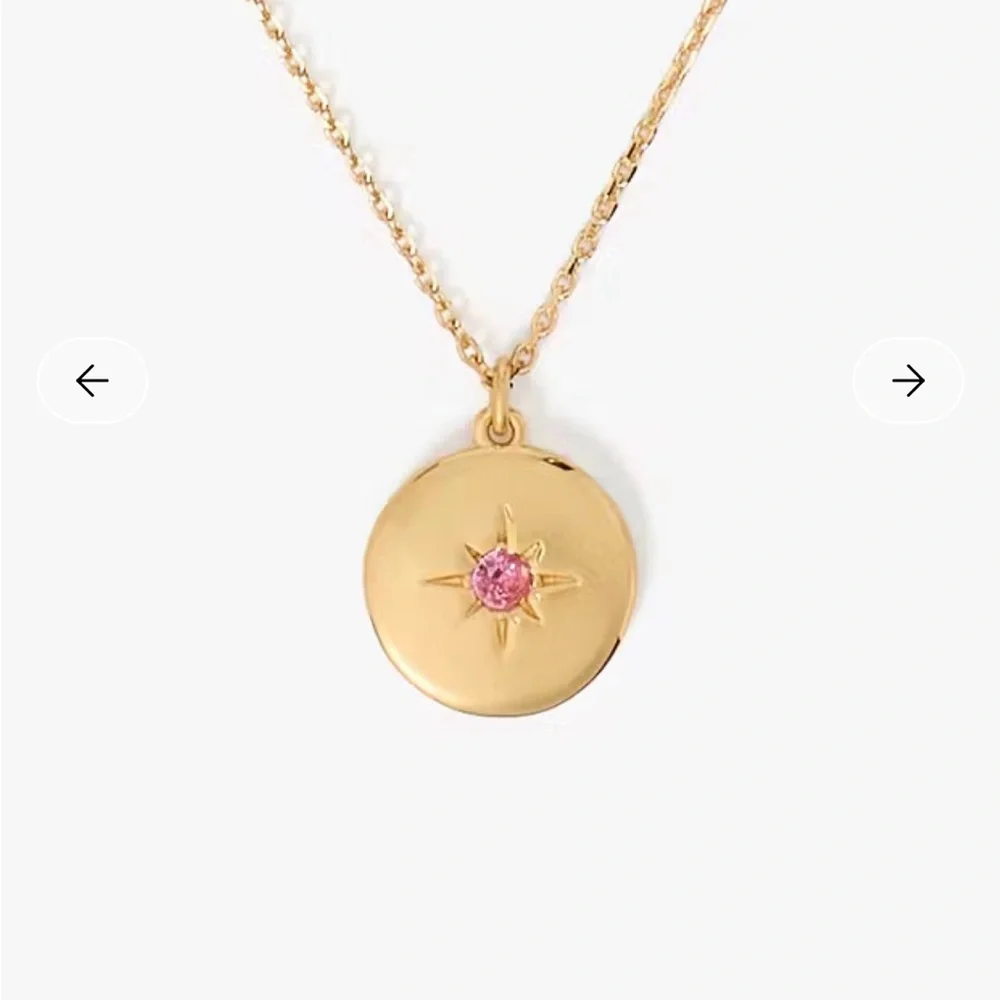 Kate Spade The Color Spark Collection‎ Pink Peace Medallion Necklace NWT